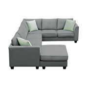 Gray fabric 7-seats l-shape modular sectional sofa with ottoman by La Spezia additional picture 15