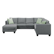 Gray fabric 7-seats l-shape modular sectional sofa with ottoman by La Spezia additional picture 6