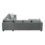 Gray fabric 7-seats l-shape modular sectional sofa with ottoman by La Spezia additional picture 9