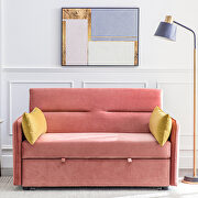Pink compact soft velvet sofa bed pull-out sleeper 2 seater functional bed by La Spezia additional picture 12