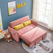 Pink compact soft velvet sofa bed pull-out sleeper 2 seater functional bed by La Spezia additional picture 14