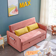 Pink compact soft velvet sofa bed pull-out sleeper 2 seater functional bed by La Spezia additional picture 17