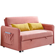 Pink compact soft velvet sofa bed pull-out sleeper 2 seater functional bed by La Spezia additional picture 6