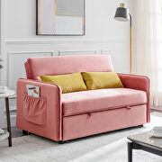 Pink compact soft velvet sofa bed pull-out sleeper 2 seater functional bed by La Spezia additional picture 10