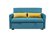 Blue compact soft velvet sofa bed pull-out sleeper 2 seater functional bed by La Spezia additional picture 12