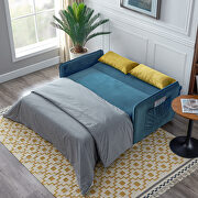 Blue compact soft velvet sofa bed pull-out sleeper 2 seater functional bed by La Spezia additional picture 13
