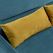 Blue compact soft velvet sofa bed pull-out sleeper 2 seater functional bed by La Spezia additional picture 3
