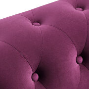 Purple tufted velvet upholstered rolled arm classic chesterfield sectional low back sofa by La Spezia additional picture 18