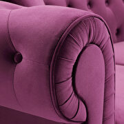 Purple tufted velvet upholstered rolled arm classic chesterfield sectional low back sofa by La Spezia additional picture 20