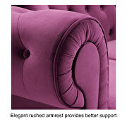 Purple tufted velvet upholstered rolled arm classic chesterfield sectional low back sofa by La Spezia additional picture 7