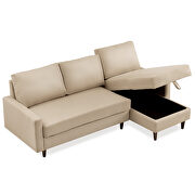 Beige fabric pull out sleeper sectional storage sofa bed with storage by La Spezia additional picture 8
