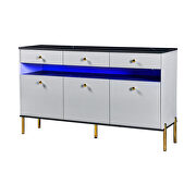 Modern dresser with led lights and marble top in gray by La Spezia additional picture 7