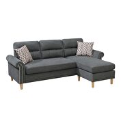Gray color polyfiber reversible sectional sofa by La Spezia additional picture 12
