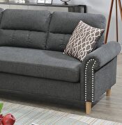 Gray color polyfiber reversible sectional sofa by La Spezia additional picture 13