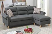 Gray color polyfiber reversible sectional sofa by La Spezia additional picture 5