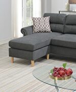 Gray color polyfiber reversible sectional sofa by La Spezia additional picture 10
