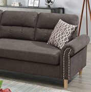Tan color polyfiber reversible sectional sofa by La Spezia additional picture 2