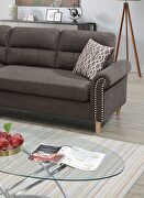 Tan color polyfiber reversible sectional sofa by La Spezia additional picture 4