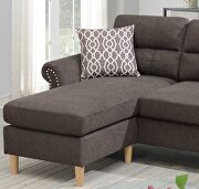 Tan color polyfiber reversible sectional sofa by La Spezia additional picture 5