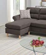 Tan color polyfiber reversible sectional sofa by La Spezia additional picture 7