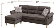 Tan color polyfiber reversible sectional sofa by La Spezia additional picture 9