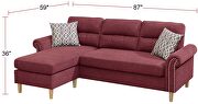 Paprika red color polyfiber reversible sectional sofa by La Spezia additional picture 11