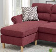 Paprika red color polyfiber reversible sectional sofa by La Spezia additional picture 13