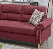 Paprika red color polyfiber reversible sectional sofa by La Spezia additional picture 5