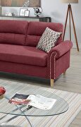 Paprika red color polyfiber reversible sectional sofa by La Spezia additional picture 7