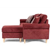 Paprika red color polyfiber reversible sectional sofa by La Spezia additional picture 8