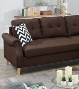 Dark coffee polyfiber sectional sofa with reversible chaise by La Spezia additional picture 7