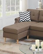 Light coffee polyfiber sectional sofa with reversible chaise by La Spezia additional picture 2