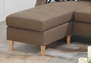 Light coffee polyfiber sectional sofa with reversible chaise by La Spezia additional picture 3