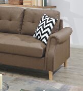 Light coffee polyfiber sectional sofa with reversible chaise by La Spezia additional picture 4