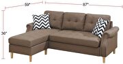 Light coffee polyfiber sectional sofa with reversible chaise by La Spezia additional picture 5