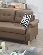 Light coffee polyfiber sectional sofa with reversible chaise by La Spezia additional picture 9
