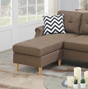 Light coffee polyfiber sectional sofa with reversible chaise by La Spezia additional picture 10
