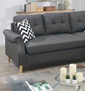 Blue gray polyfiber sectional sofa with reversible chaise by La Spezia additional picture 2