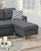Blue gray polyfiber sectional sofa with reversible chaise by La Spezia additional picture 4
