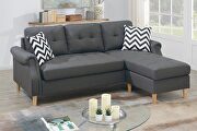 Blue gray polyfiber sectional sofa with reversible chaise by La Spezia additional picture 5