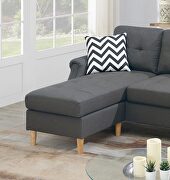 Blue gray polyfiber sectional sofa with reversible chaise by La Spezia additional picture 6