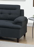 Black linen-like fabric cushion sectional w/ ottoman by La Spezia additional picture 2