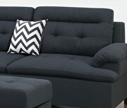 Black linen-like fabric cushion sectional w/ ottoman by La Spezia additional picture 5