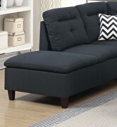 Black linen-like fabric cushion sectional w/ ottoman by La Spezia additional picture 7