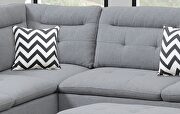 Gray linen-like fabric cushion sectional w/ ottoman by La Spezia additional picture 8