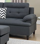 Charcoal gray linen-like fabric cushion sectional w/ ottoman by La Spezia additional picture 2