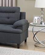 Charcoal gray linen-like fabric cushion sectional w/ ottoman by La Spezia additional picture 7