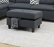 Charcoal gray linen-like fabric cushion sectional w/ ottoman by La Spezia additional picture 8