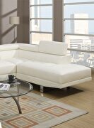 White faux leather sectional w/ adjustable headrest by La Spezia additional picture 6