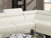White faux leather sectional w/ adjustable headrest by La Spezia additional picture 7